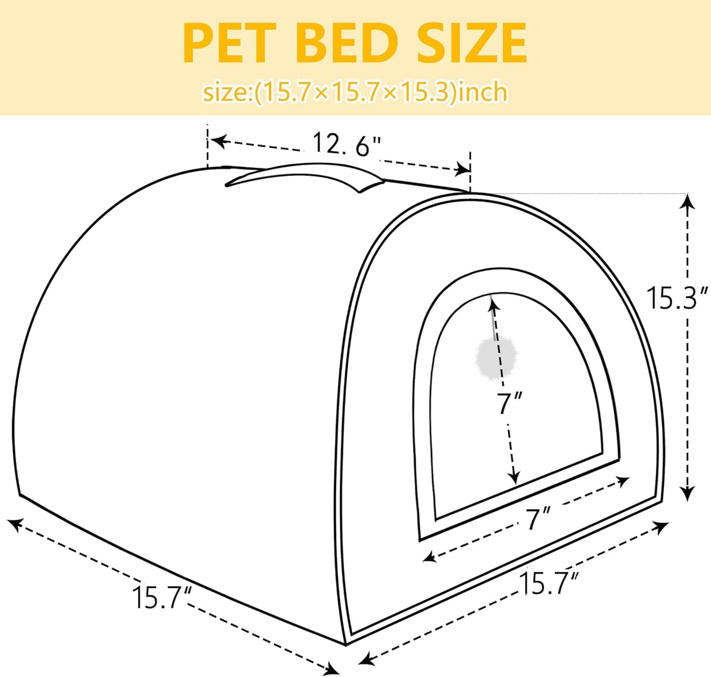 Cat Bed for Indoor Cats，Foldable cat cave，Anti-Slip & Water-Resistant Bottom，cat Houses for Indoor Cats or Small Dogs, Kitten Tent, Rabbit Bed (Dark Grey, L:(17.5"×16.9"×15.9"))