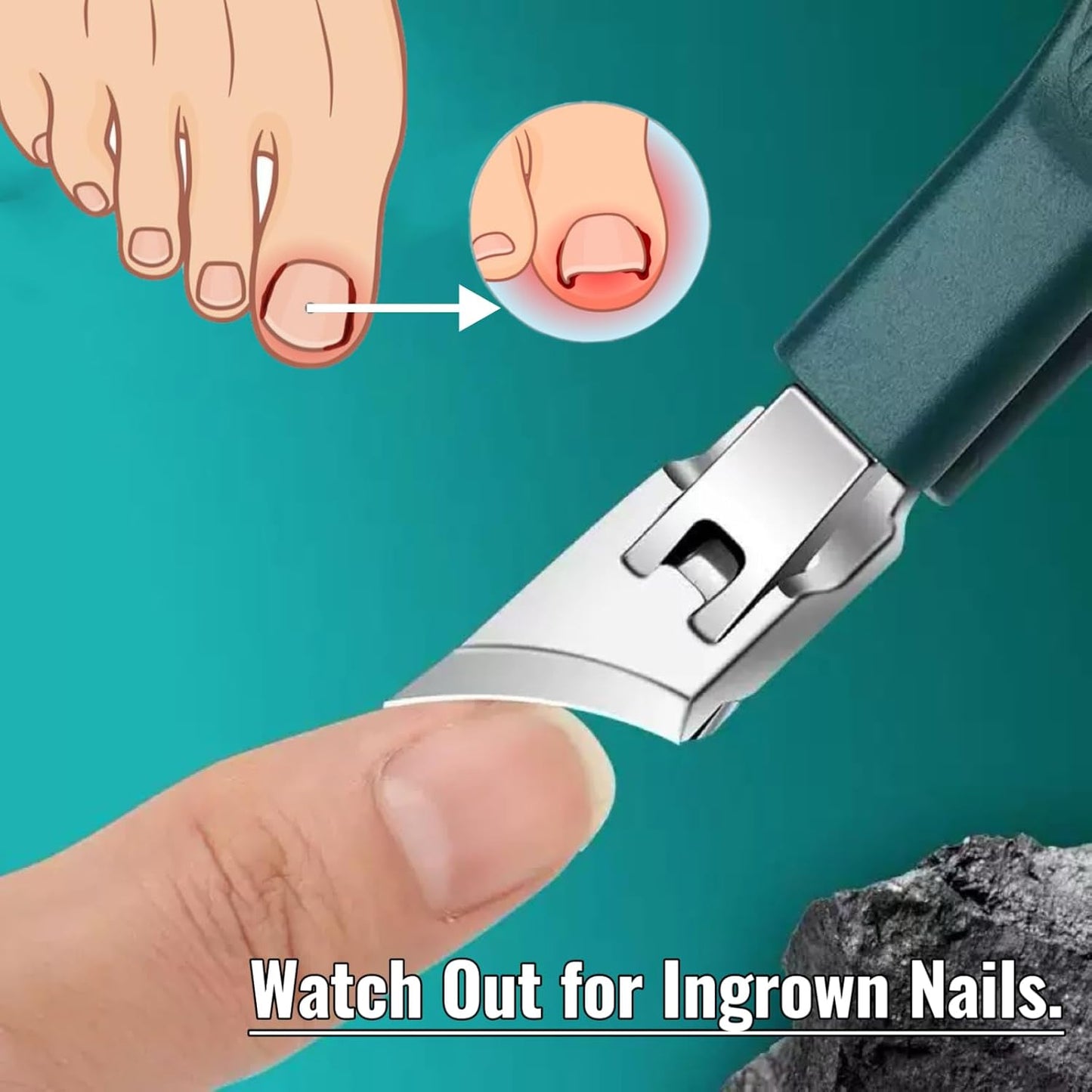 3Pc/Set Eagle Beak Beveled Nail Clippers, Eagle Beak Nail Clippers for Thick Nails, Long Handle Wide Jaw Opening Anti-Splash Slanted Nail Clipper for Men&Women