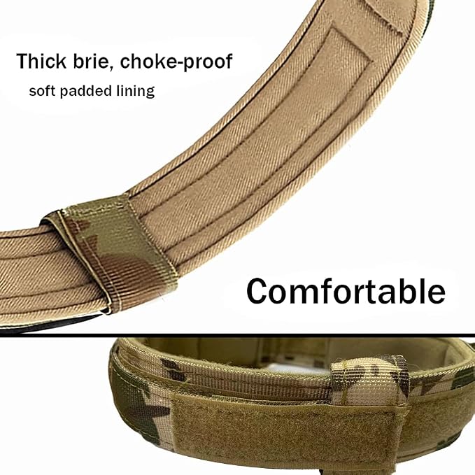 Tactical Dog Collar for Large Dogs with Control Handle,Camo,M | Adjustable Fit,Heavy-Duty Quick-Release Metal Buckle,1000D Nylon Fabric,Soft-Padded Webbing,D-Ring,for Training & Hiking