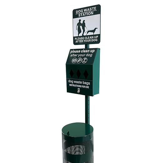 Rust-Proof Dog Waste Station, Heavy-Duty Outdoor Pet Waste Station | Dog Poop Station Outdoor, 12 Gallon Poop Station, for Commercial Use, Parks, Backyard, Waste Disposal, Dog Use