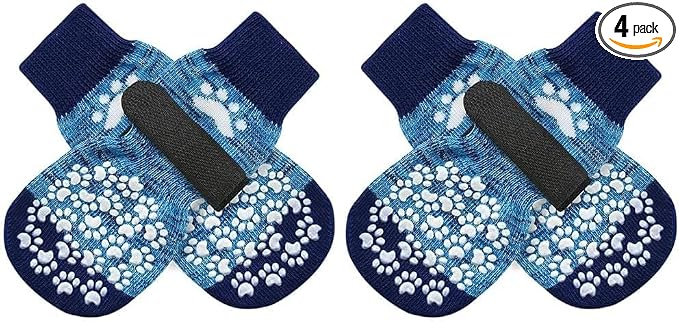 EXPAWLORER Anti Slip Dog Socks to Prevent Licking Paws, Dog Shoes for Hot Pavement, Dog Booties for Small Medium Large Senior Dogs, Traction Control Boots & Paw Protectors for Hardwood Floors