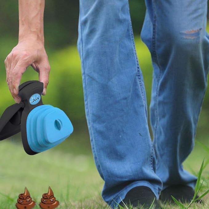 Dog Pooper Scooper, Portable Dog Poop Scooper with Waste Bags for Large & Small Dogs,Heavy Duty Dog Waste Cleaner,Dog Waste Pick Up,Easy to Use for Grass, Dirt, Gravel,Yellow,S