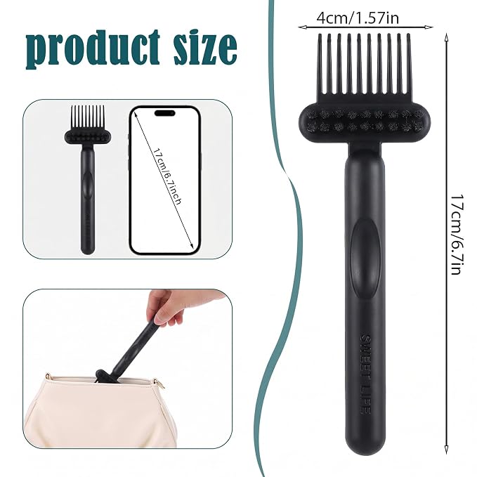 2-in-1 Hair Brush Cleaner & Remover Tool Brush Cleaning Tool Comb Cleaner Effective Hairbrush Cleaners Small and Portable for Travel Man Woman Home Salon Removing Hair Dust(Green)