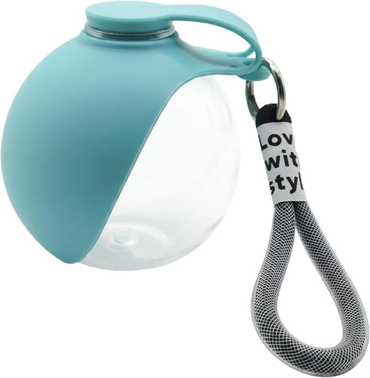 2 in 1 Portable Dog Water Bottle - No-Spill Pet Water Dispenser Feeder with Foldable Silicone Bowl, 9.64Oz Compact and Reusable Tumbler for Outdoor Activities (Blue)