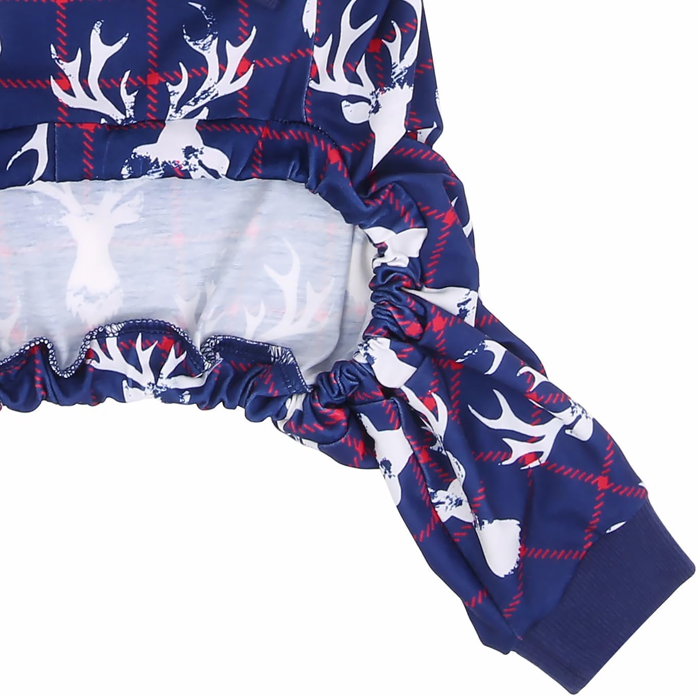 HDE Dog Pajamas One Piece Jammies Jumpsuit Pet Clothes Outfit Stretchy Lightweight Comfy Shirt Pjs for M-3XL Dogs Reindeer - M