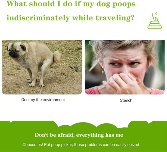 KIVIX 28" Pooper Scooper Pack of 2 Foldable Dog Poop Scoop with Unbreakable Material and Durable Spring - Easy to Use for Grass, Dirt, Gravel