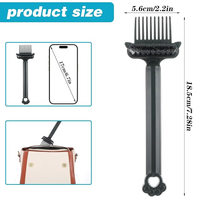 2-in-1 Hair Brush Cleaner Tool Comb Cleaners Portable Hair Brush Cleaning Rake Hairbrush Cleaner Solution with Pick Bristles for Effortlessly Removes Home Salon Travel Use