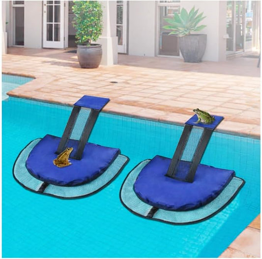 2 Pack Animal Saving Escape Ramp for Pools and Spas, Frog and Animals Saver for the Pool, Critter Escape Device for Small Animals Entering the Pool, Floating Ramp Rescues (2, Dark Blue)