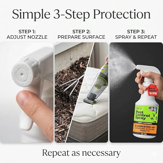 Nature’s Dome Pest Control Spray 32 Oz | Natural Ant Killer & Bug Spray for Indoor & Outdoor Use | Eco-Friendly Bug Spray for Flea, Ticks, Ant & Mosquitos | Safe for Pets and Kids