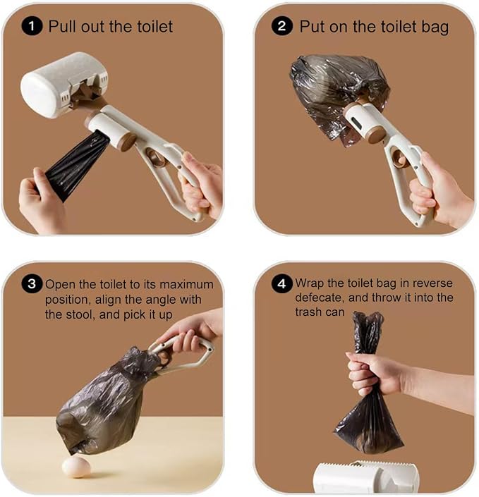 Pooper Scooper for Large Medium & Small Dogs Heavy Duty, 14.18“Long Handled Dog Poop Scooper for Grass,Durable Dog Poop Pick Up Tool, Poop Grabber with 2 Dog Poop Bags 1 Dispenser Poop Scoop，