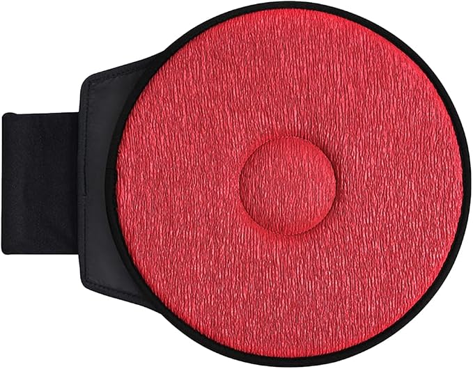 360 Degree Swivel Car Seat Cushion, Round Rotating Non Slip Vehicle Chair Pad for Elderly Support, Portable Removable Automotive Interior Seat Assist Pad, Universal for Sedan RV Truck (Red)