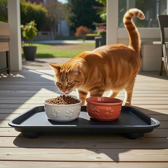 Ant Proof Tray - Waterless, Moat Free Cat and Dog Food Tray for Crawling Pest Free Pet Food Feeding Station. Kitchen Sweets and Trash, Ant Free Platform.