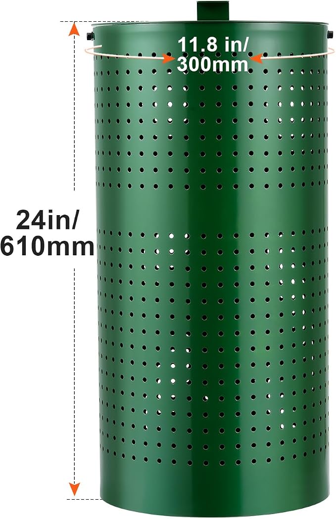 GOWE Dog Poop Trash Can 11.5 Gallons Weather-Resistant Dog Waste Bin with Lid