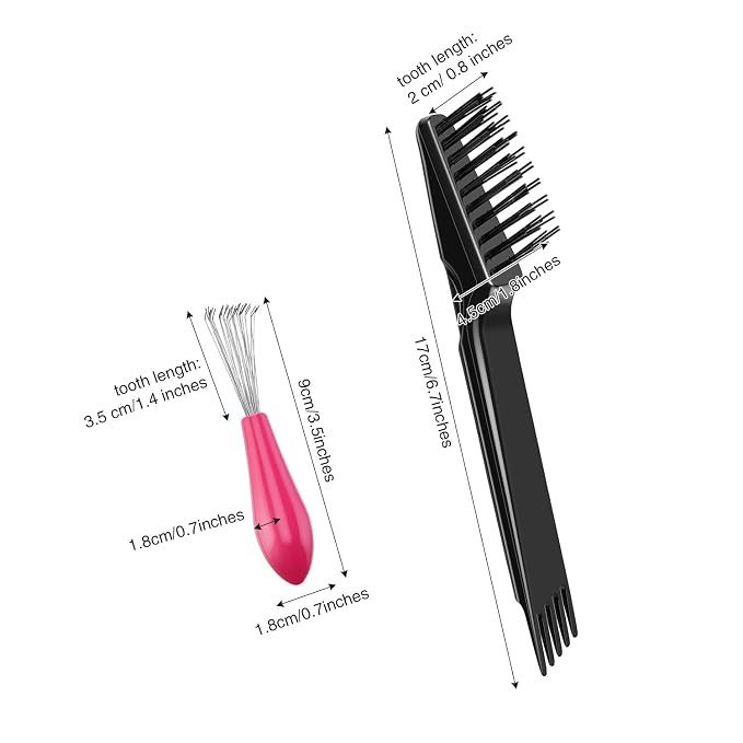 Boao 4 Pcs Hair Brush Cleaning Set Tool Mini Hair Cleaning Brush Cleaner Tool for Removing Dust Home Salon Use(Black)