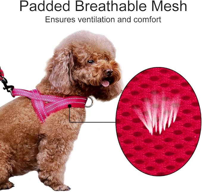 Plutus Pet No Pull Dog Harness for Medium Sized Dog, Breathable Mesh Padded | Adjustable Reflective with Handle, Escape Proof, Quick Fit Pet Vest, Front Clip, for Training and Walking, Pink, M