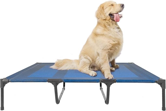 Elevated Dogs Bed Waterproof Outdoor, Portable Raised Dog Bed, Dog Beds Off the Floor, Dogs Bed Easy Clean Indoor or Outdoor Use, X-Large, Blue