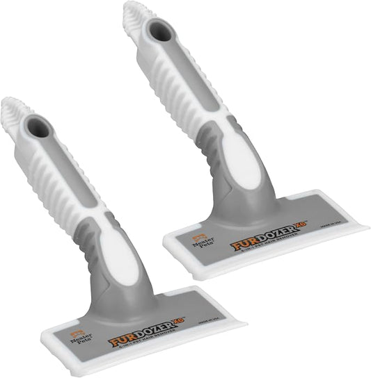 FurDozer Pet Hair Remover & Auto Detailing Tools - Cat & Dog Hair Remover for Carpets, Car Interiors, Couches, Bedding, & Pet Furniture (Gray, (2 Pack) - X6)