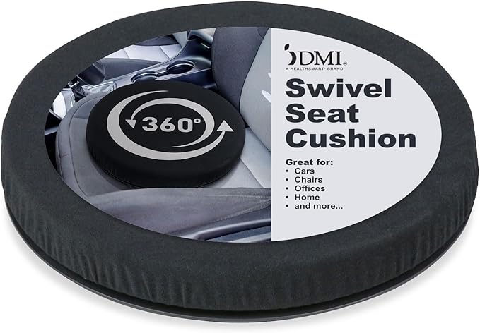 HealthSmart 360 Degree Swivel Seat Cushion, Chair Assist for Elderly, Swivel Seat Cushion for Car, Twisting Disc, Black, 15 Inches in Diameter, Case of 6