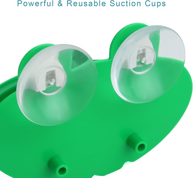 Pensino Frog Habitat Frog Dish Holder with Suction Cups, Cute Frog Terrarium Decor Fish Tank Decoration for Tree Frog Toad Tadpole (1 Pack)
