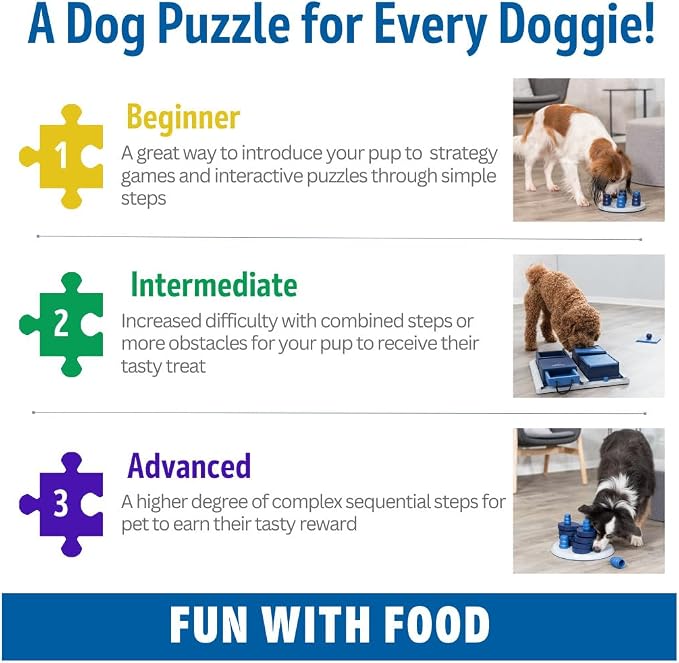 TRIXIE Gambling Tower Dog Activity Interactive Toy, Level 2 Food Puzzle Game, Brain Teasing Treat Dispenser, IQ and Mental Development Toy for Smart Dogs, Enrichment Toy for Boredom Busting