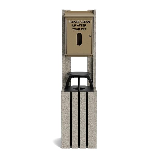 Pet Waste Station for Dog Parks, Trails & Public Spaces | Made of Highly Durable Recycled Wood | Built in Trash Can and Bag Dispenser | Weather Resistant & Built to Last - Weathered
