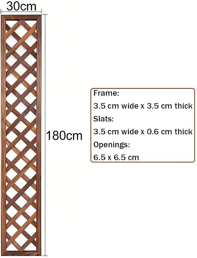 Zfmnoyev Outside Wooden Decorative Fences, Courtyard Edge Fence Board, Decorative Garden Trellis for Climbing Plants, Standing Decorative Privacy Fence Panels for Deck Patio Balcony(30x180cm)