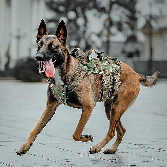 Tactical Dog Harness No Pull for Large Working Dogs Military Dogs Vest Police Service Training Dogs Molle Harnesses with Handle … …