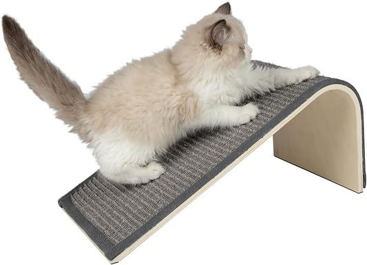 Best Pet Supplies Catify Cat Scratcher, Fun Interactive Scratchers, Posts, Poles, Claw Safe, Furniture Saver Indoor Play Support Natural Cat Behaviors Heavy Duty - Gray Ramp
