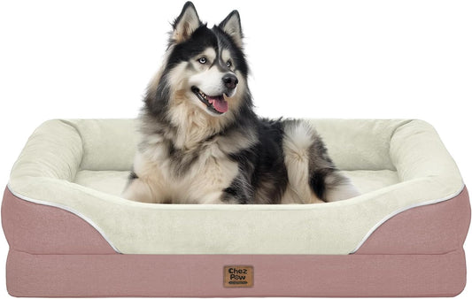 Orthopedic Washable Large Dog Bed - Dog Beds Large Sized Dogs with Removable Cover Waterproof Orthopedic Pet Bed XL Dogs Beds with Bolster