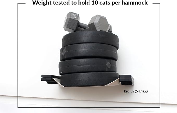 CatastrophiCreations Cat Bridge Wall-Mounted Play and Lounge Toy Cat Tree with Fabric Lounger for Pets, Onyx Bamboo/Natural Canvas