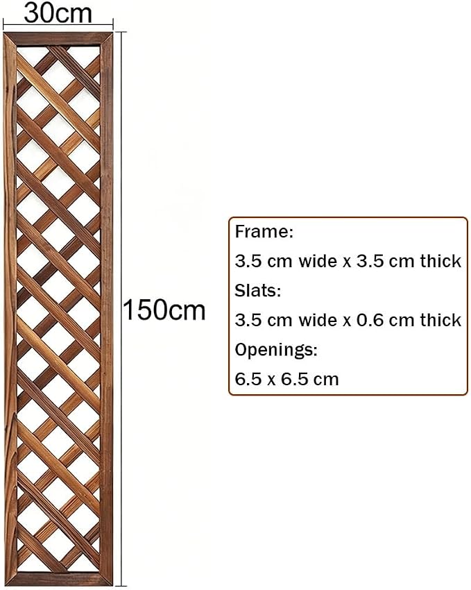 Zfmnoyev Outside Wooden Decorative Fences, Courtyard Edge Fence Board, Decorative Garden Trellis for Climbing Plants, Standing Decorative Privacy Fence Panels for Deck Patio Balcony(30x150cm)
