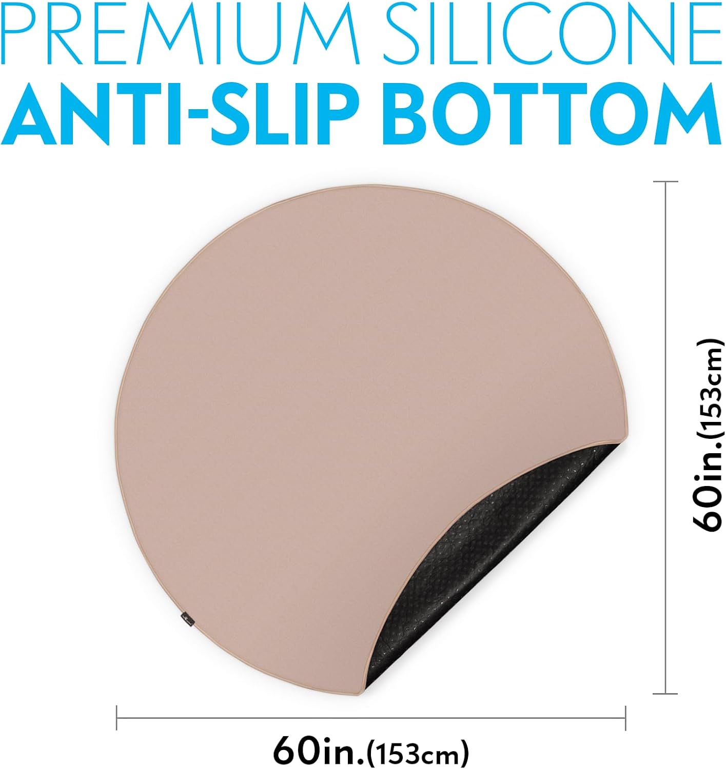 Paw Inspired Round Washable Pee Pad for Dogs | Reusable Puppy Pad for Potty Training, Whelping, Waterproof Mat | Leakproof, Non-Slip Liner (60" Extra Large Size, 1 Pack)