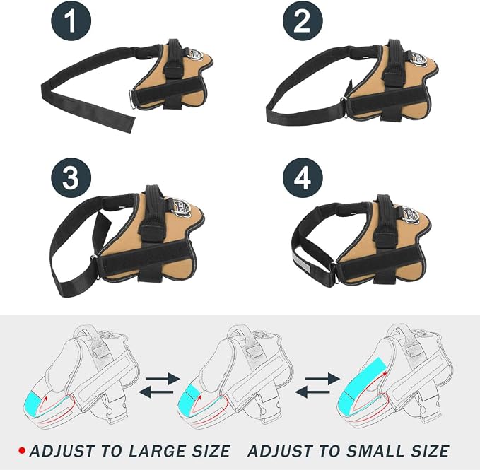 Dog Harness, No-Pull Reflective Dog Vest, Breathable Adjustable Pet Harness with Handle for Outdoor Walking - No More Pulling, Tugging or Choking (Army Yellow, XS)