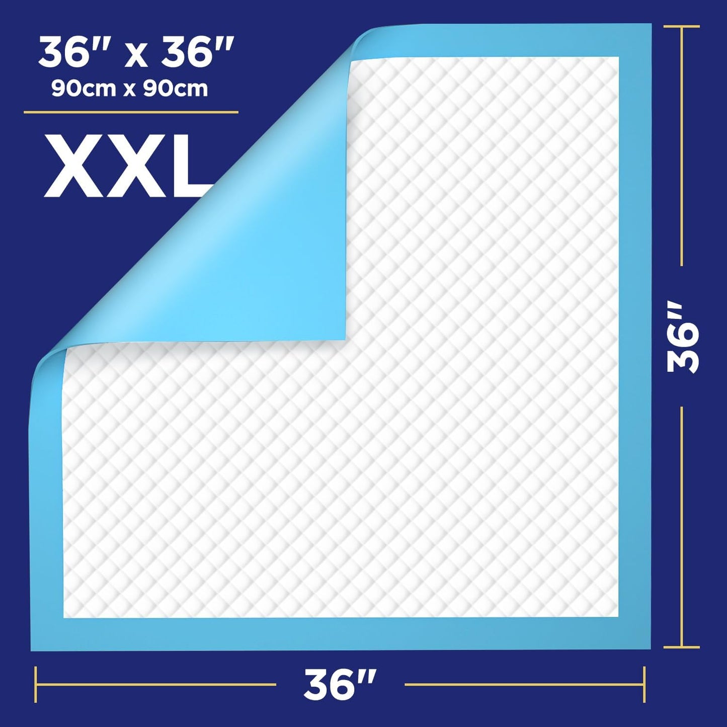 Bed Pads Disposable for Adults 36" x 36" - 40 Count, Super Absorbent Disposable Underpads, Incontinence Pads for Beds, Extra Large & Leak-Proof Chucks Pads Ideal for Elderly, Adults, Kids, and Pets