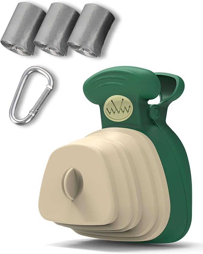 Portable Dog Pooper Scooper with Bag Attachment, Small Handheld Poop Scoop for Travel Walks Yard