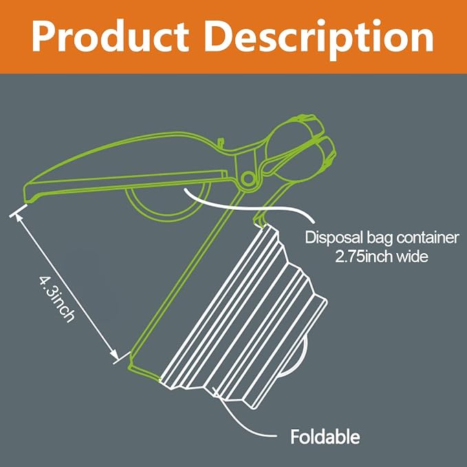 LUEXBOX Dog Pooper Scooper with 150PCS Waste Cleaner Bag, Dog Scooper Pooper for Large Dog, Dog Poop Scooper for Walking, Dog Waste Pick Up with Bag Dispenser, Dog Leash Clip and Pooper Scooper Bags