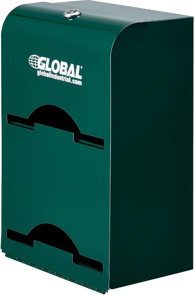 Global Industrial Pet Waste Station with Tie-Handle Waste Bags, Green
