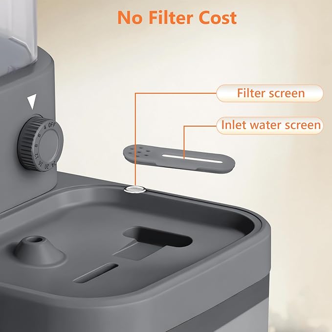 GJEASE Smart Cat Water Fountain No Filter,Cat Drinking Water Fountain Bowl,Battery Operated Filterless Pet Water Fountain