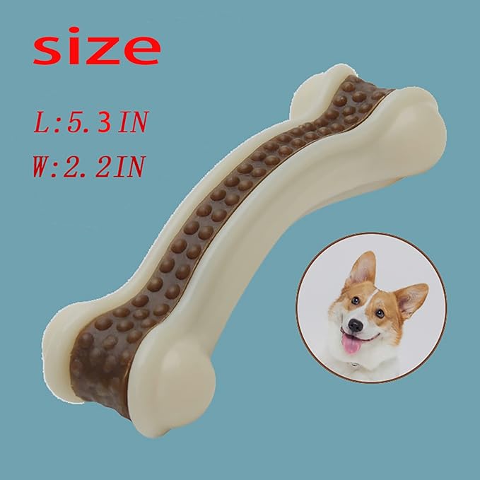 BETTEPROD Dog Bones Chew Toys for Aggressive Chewers, 3 Pack Real Beef Flavor,Indestructible Dog Teething Chew Toys for Large/Medium/Small Puppies Breed,Tough Pet Toy with Nylon