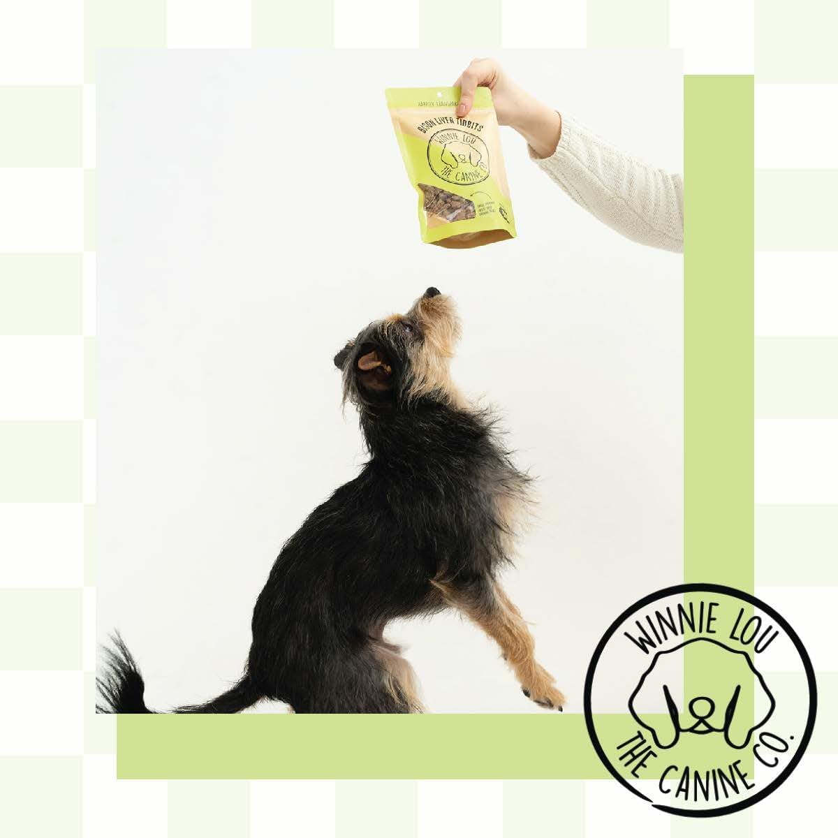 Winnie Lou The Canine Co. Freeze Dried Bison Liver Tidbits - Single Ingredient, Human-Grade, No Artificial Flavors or Fillers, Perfect for Training (Pack of 2)