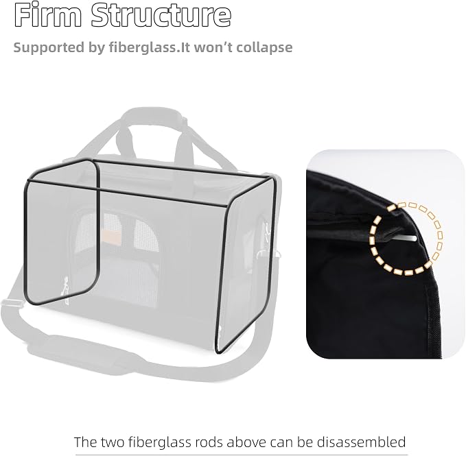 ROYPET Cat Carrier,Portable Pet Carrier Bag for Cats and Small Dogs,Foldable Soft-Sided and Scratch-Proof mesh Cat Bag Pet Carriers,Airline Approved Pet Carrier,Pet Travel Carrier Up to 15 Lbs,Black