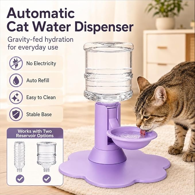 Automatic Pet Water Dispenser,Flow Self Refilling Cat & Dog Water Bowl | Portable Bottle Outdoor Jug, 3 Gallon No Spill, Washing Station for Pets, Feeder, Fountain, Storage(Yellow,No Bottle)