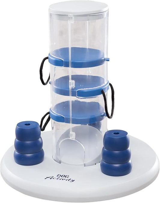 TRIXIE Gambling Tower Dog Activity Interactive Toy, Level 2 Food Puzzle Game, Brain Teasing Treat Dispenser, IQ and Mental Development Toy for Smart Dogs, Enrichment Toy for Boredom Busting