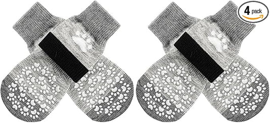 EXPAWLORER Anti Slip Dog Socks to Prevent Licking Paws, Dog Shoes for Hot Pavement, Dog Booties for Small Medium Large Senior Dogs, Traction Control Boots & Paw Protectors for Hardwood Floors