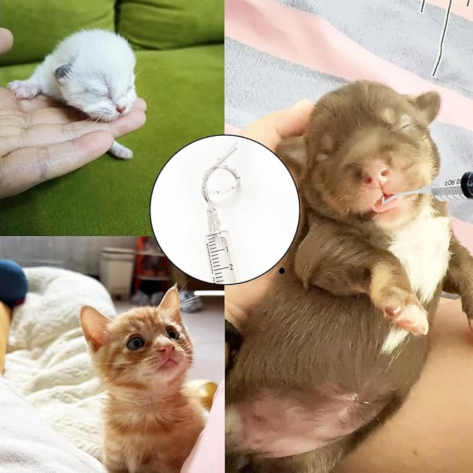 Yiqianhome 11pcs Puppy Kitten Feeding Tube Kit for Small Animals and Clear Feeding Syringe 5/10/20/30/60ml, Clear Feeding Tube, Syringe Bulb for Puppy Kitten Nestling Feeding Tools