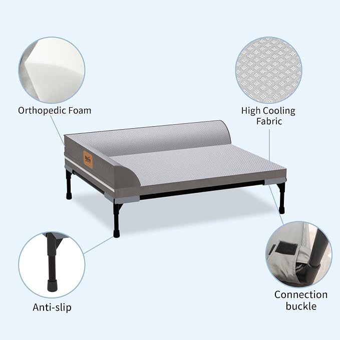Elevated Cooling Dog Bed, Orthopedic Pet Bed for Medium Dogs, Removable Washable Cover, Indoor & Outdoor Raised Pet Bed with Breathable Mesh, Size: 32"*25"*7"