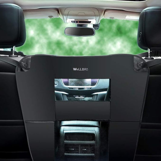 Dog Car Backseat Barrier, Padded and Durable Nylon Net Pet Barrier, Vehicle Travel Dog Fence with 2 Mesh Windows, for Safe Driving, Easy to Install and Adjust for All Cars