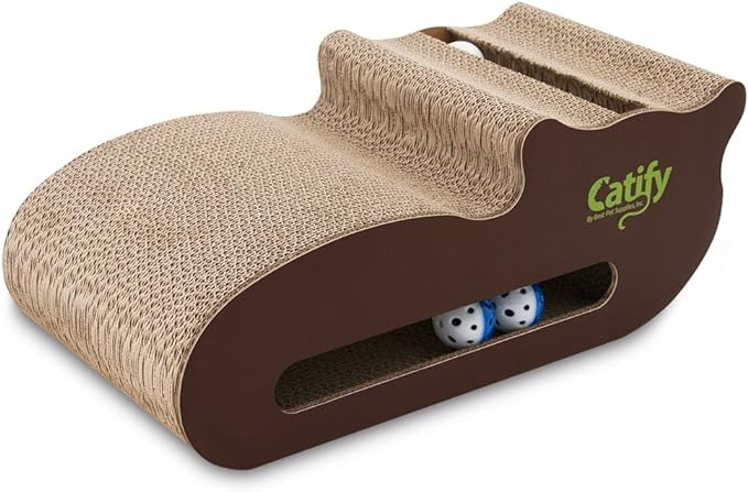 Best Pet Supplies Catify Cat Scratcher, Fun Interactive Scratchers, Posts, Poles, Claw Safe, Furniture Saver Indoor Play Support Natural Cat Behaviors Heavy Duty - Cat-Shape