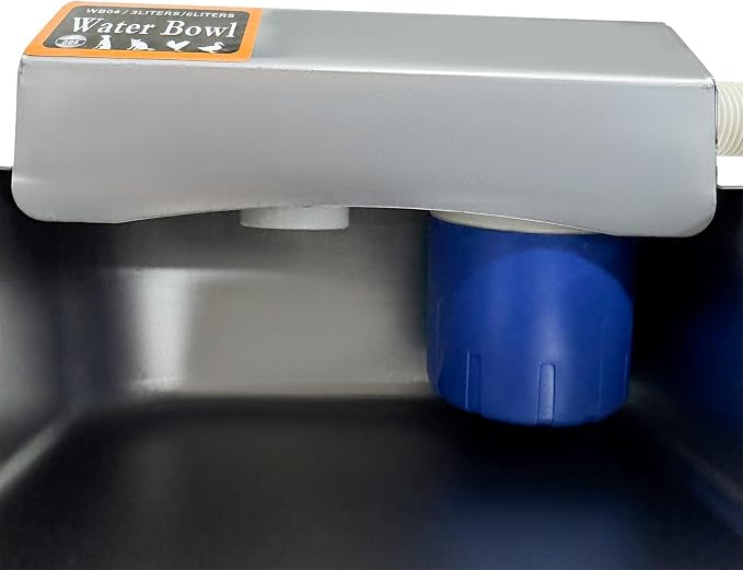 Automatic Water Dispenser for Dogs 1 Gallon/3.8L Stainless Steel Water Bowl Outdoor Dog Drinking Waterer Feeder Auto Fill Pet and Livestock Waterer Feeder Fits GHT 3/4" Faucet Wide Mouth