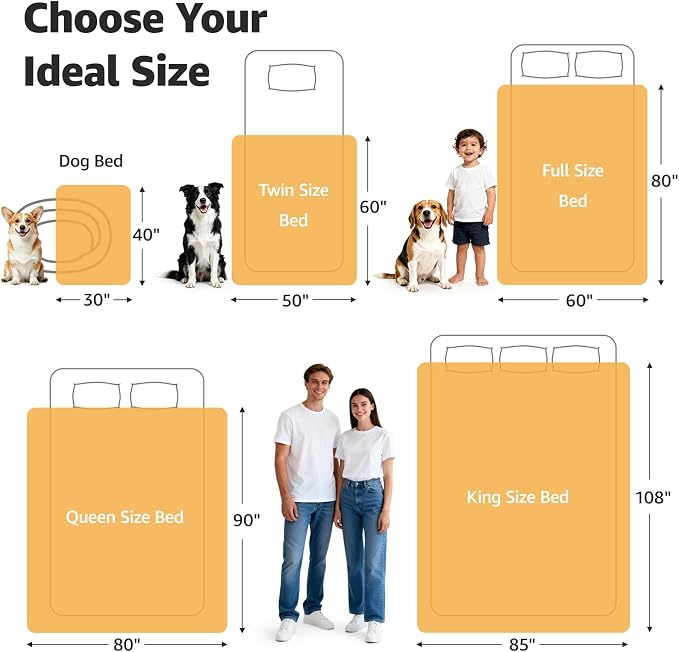 LOOBANI Waterproof Pet Blanket for Couch, Throw Size 50"x60", Yellow | Double-Side Flannel Reversible, Liquid Pee Proof Stain-Proof for Furniture Protection, Ideal for Medium Large Dogs Bed Crate